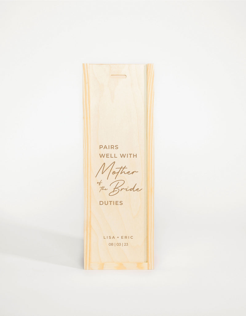 PAIRS WELL WITH MOTHER OF THE BRIDE DUTIES