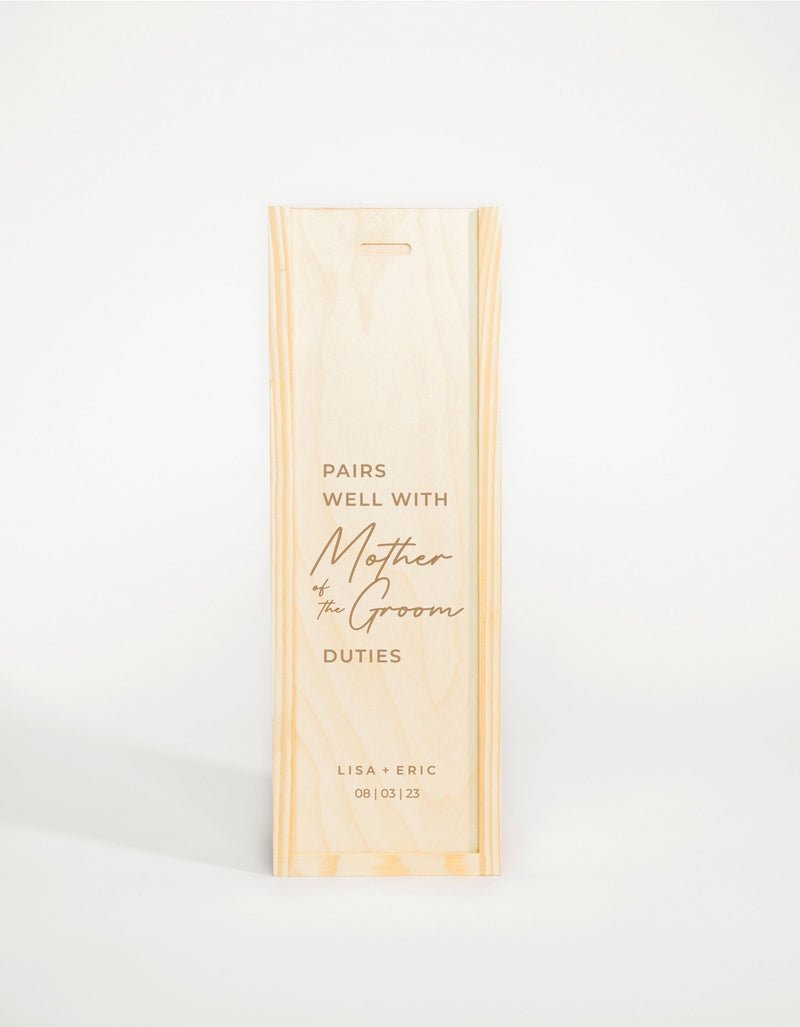 PAIRS WELL WITH MOTHER OF THE GROOM DUTIES